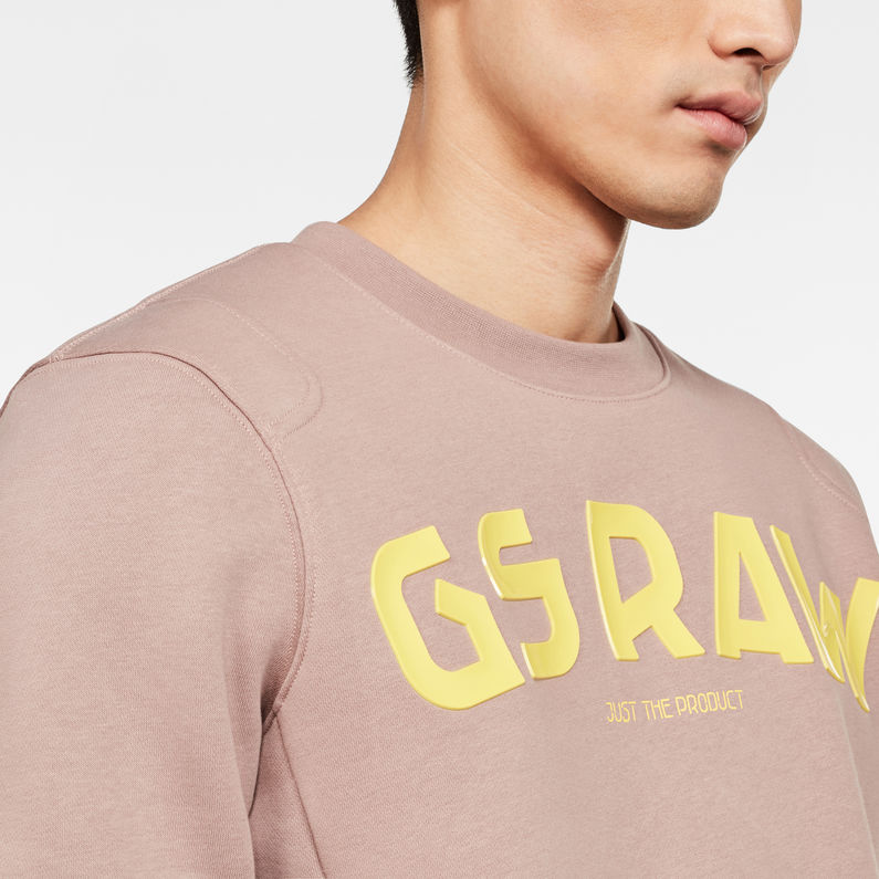 G-STAR® Gsraw GR Sweater Bruin detail shot