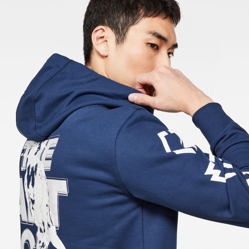 G-Star RAW® Sweat à Capuche Bird GR Bleu foncé detail shot