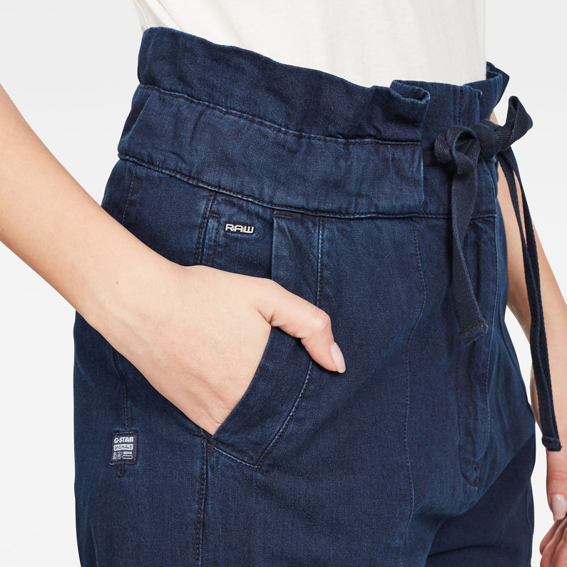 G-Star RAW® Paperbag Pants ダークブルー detail shot
