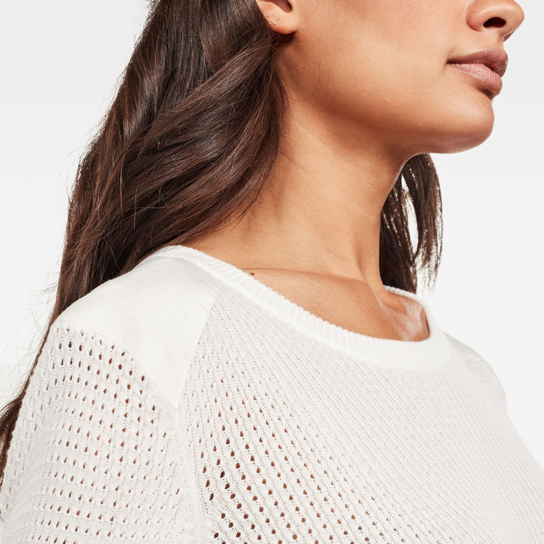 G-Star RAW® Sweat Meshi Knitted Beige detail shot