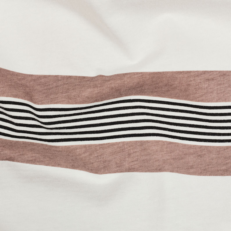 G-Star RAW® T-shirt Stainlo Stripe Allover Blanc fabric shot