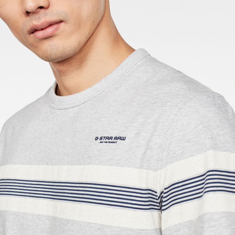 G-Star RAW® T-shirt Stainlo Stripe Allover Gris detail shot