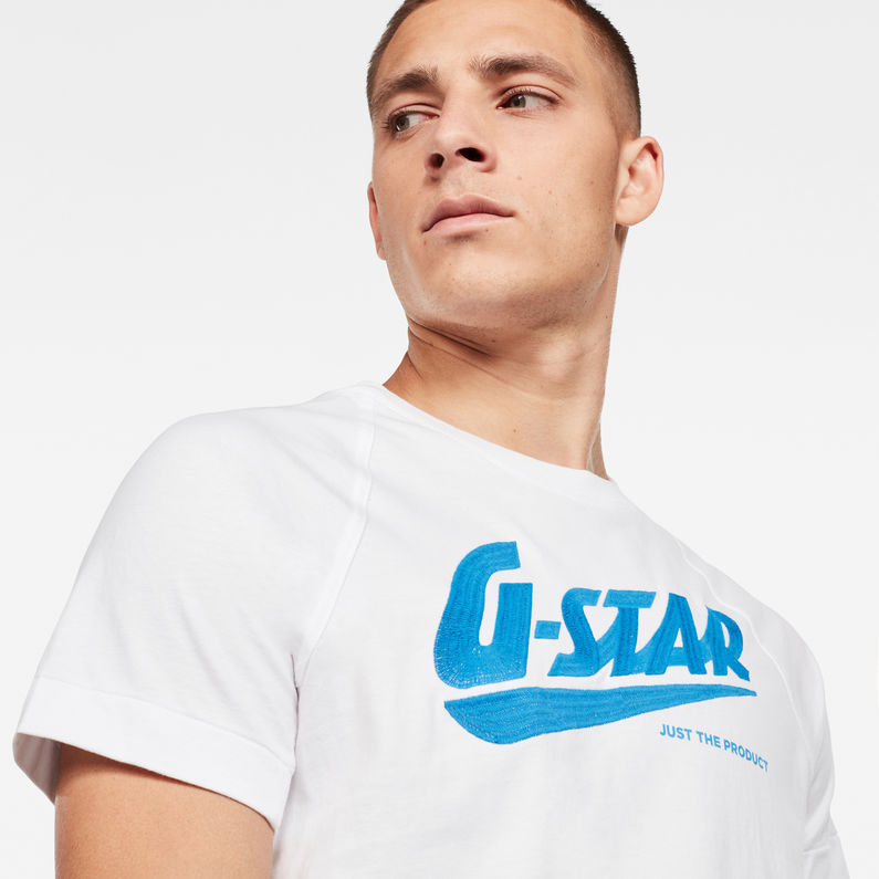 G-Star RAW® T-shirt Fast Raglan GR Blanc detail shot