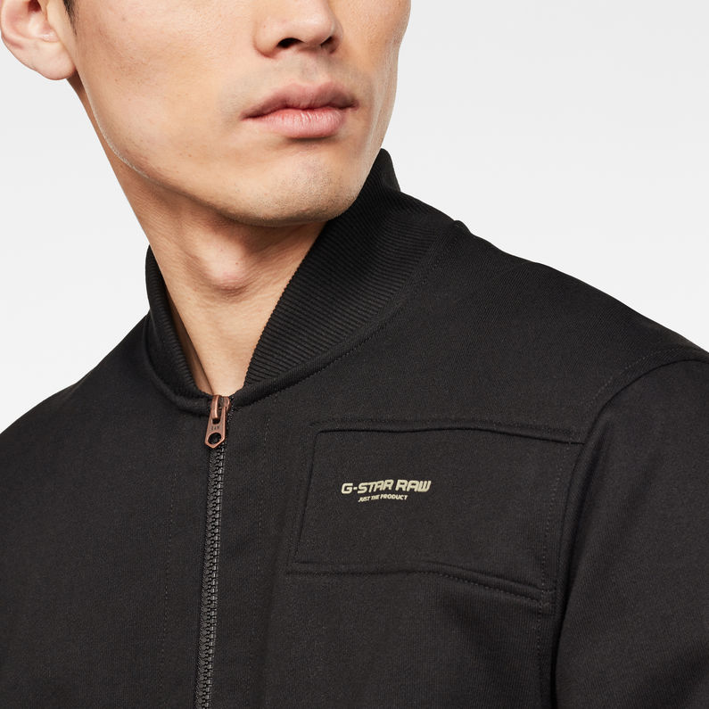 G-Star RAW® Bomber zip GR Sweater Black detail shot