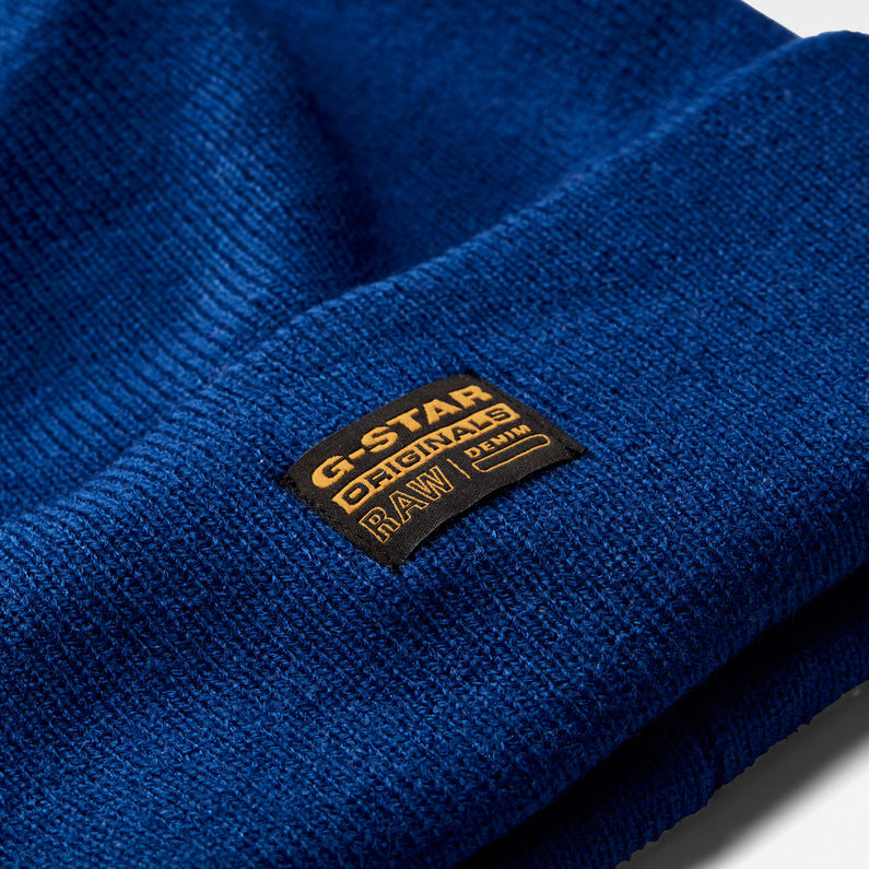 G-Star RAW® Effo Beanie Long Medium blue detail shot buckle