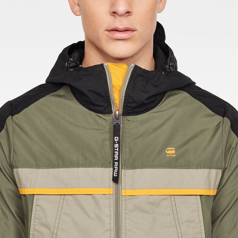 G-Star RAW® Colourblock Hooded Jacket Green detail shot