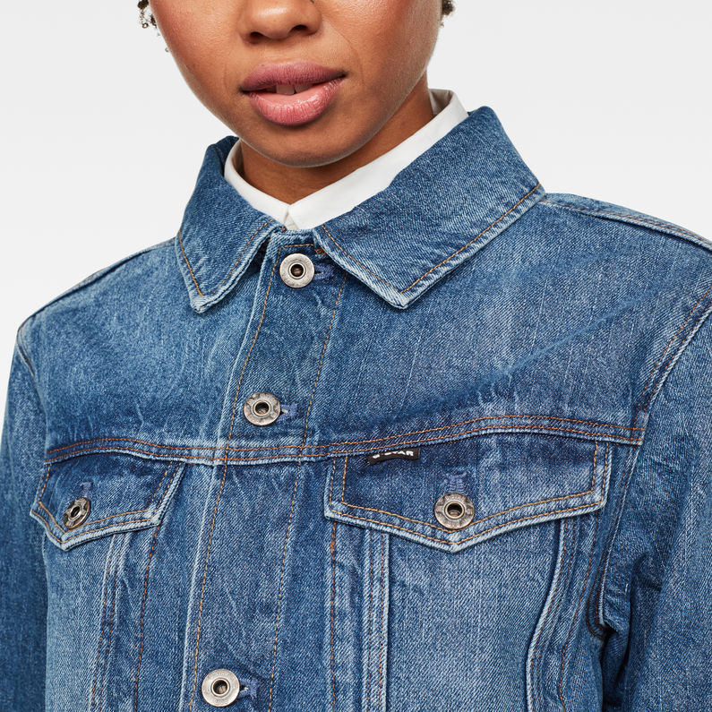 G-STAR® 3301 Straight Denim Jacke Mittelblau detail shot