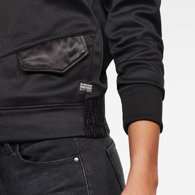 G-Star RAW® Hybrid Fyx Biker Tracktop Black detail shot