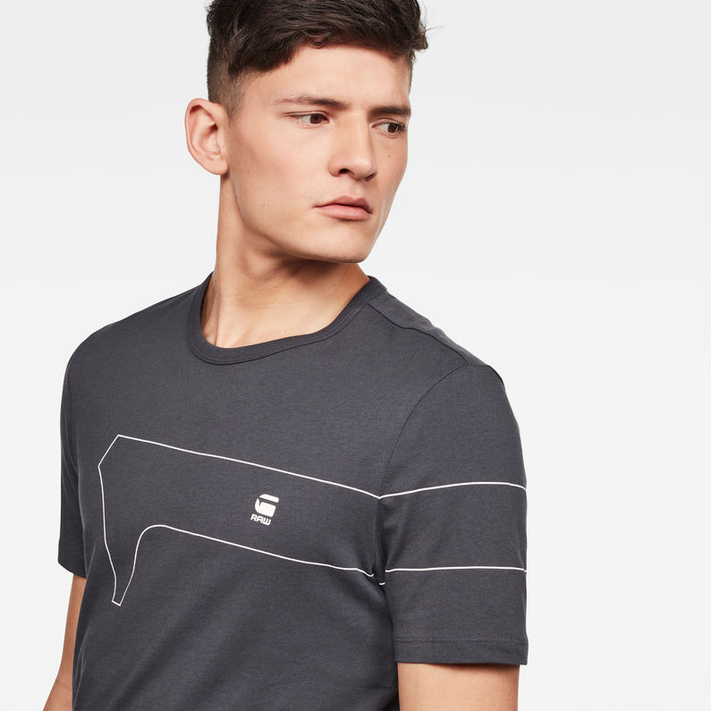 G-Star RAW® One GR Slim T-Shirt Grijs detail shot