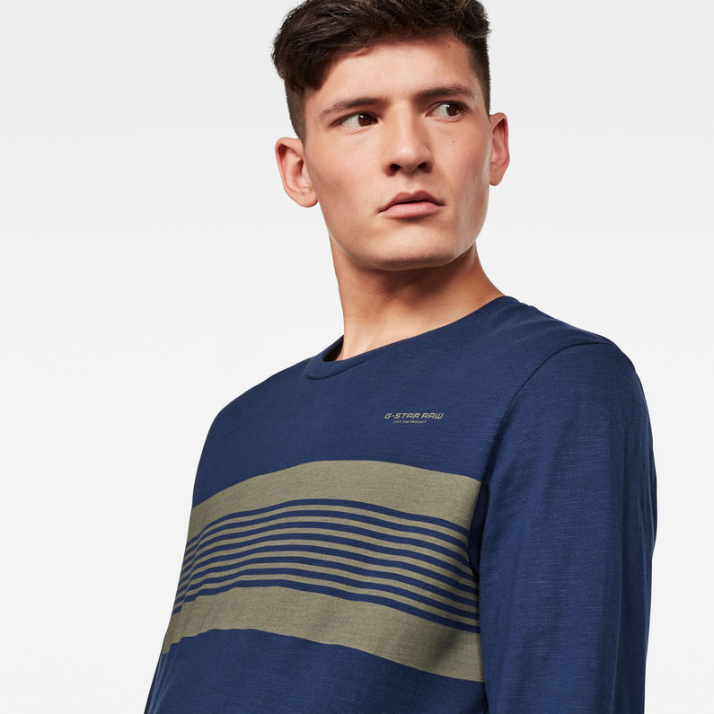 G-Star RAW® Memula Stripe T-Shirt Medium blue detail shot