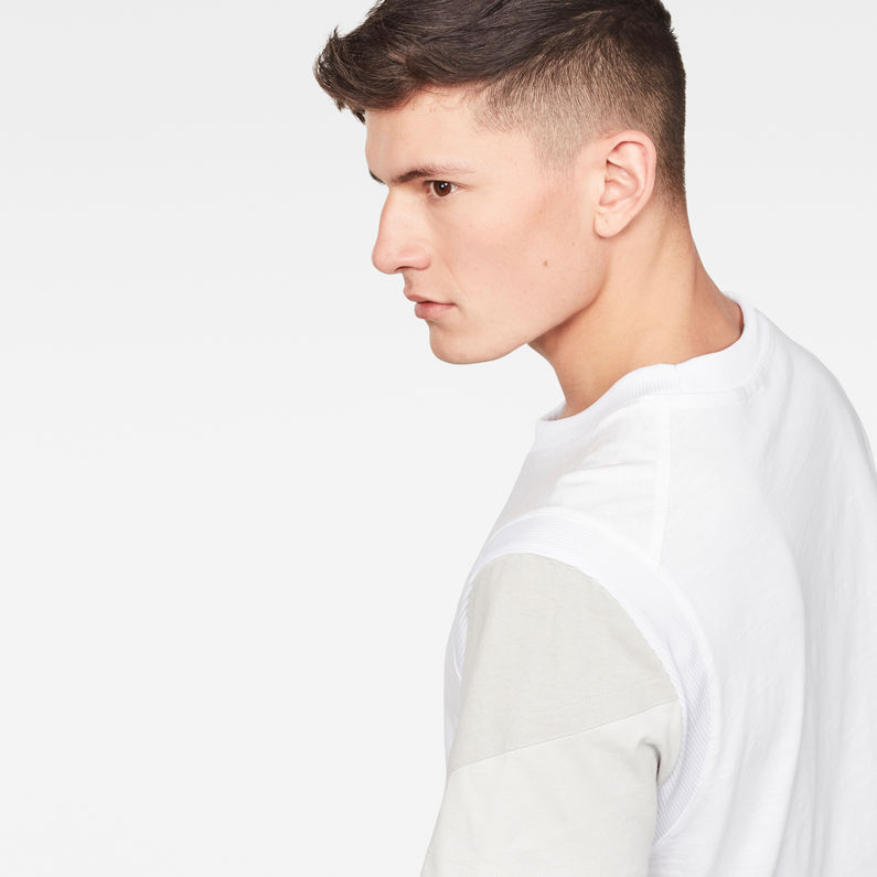 G-Star RAW® T-shirt Motac Fabric Mix Blanc detail shot