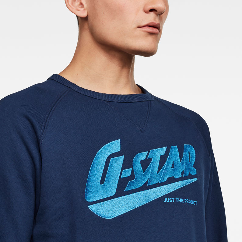 G-Star RAW® Fast Raglan GR Sweater Donkerblauw detail shot