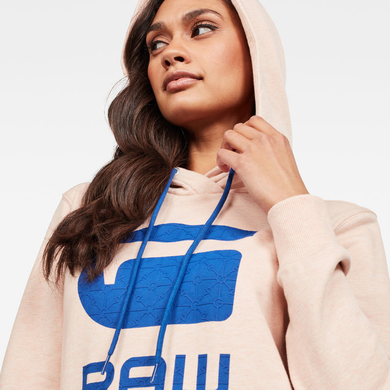G-Star RAW® Sweat Boyfriend Diamond Line Graphic Hooded Rose detail shot