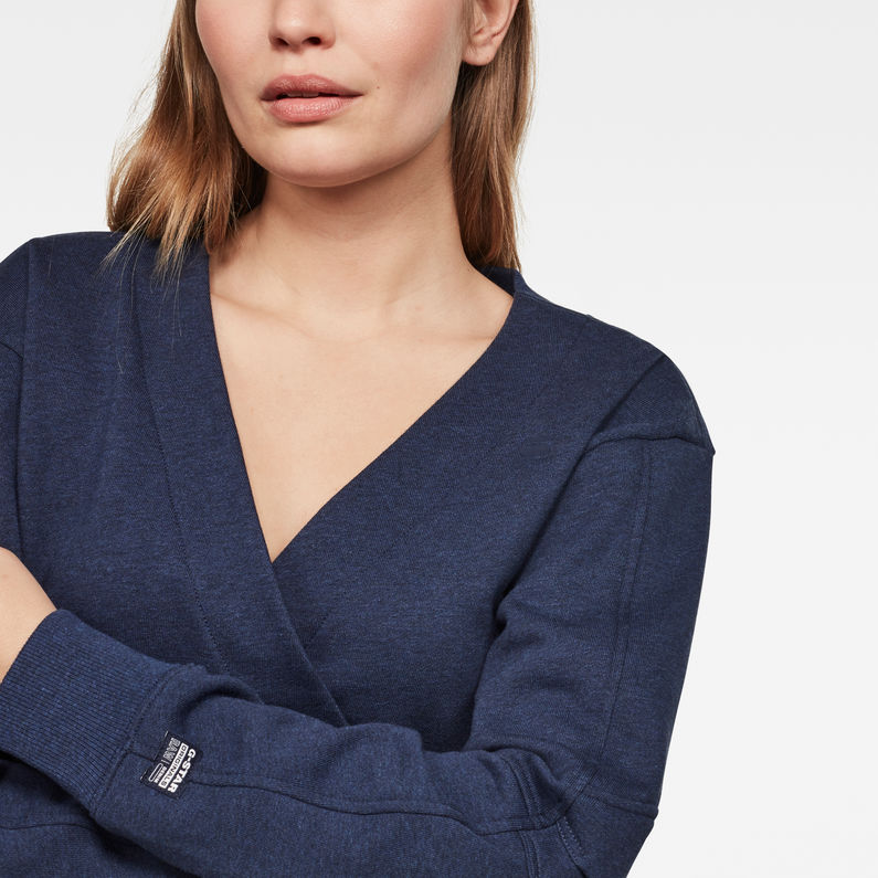 G-Star RAW® Xzyph Incremis Crossover Sweater Medium blue detail shot