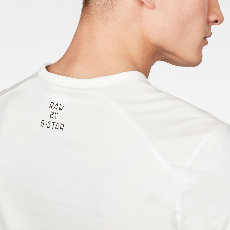 G-Star RAW® T-shirt Record Reel GR Slim Beige detail shot