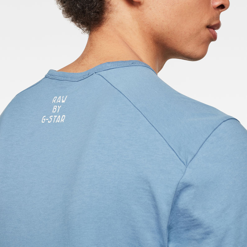 G-Star RAW® T-shirt Record Reel GR Slim Bleu clair detail shot