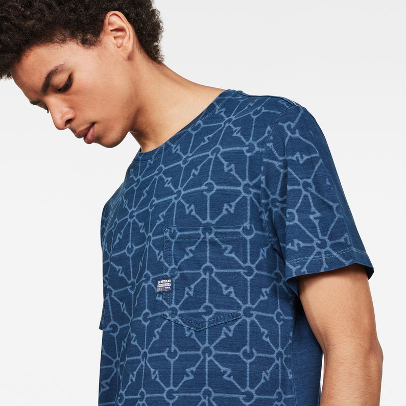 G-Star RAW® T-shirt Indigo Pocket GR Bleu foncé detail shot
