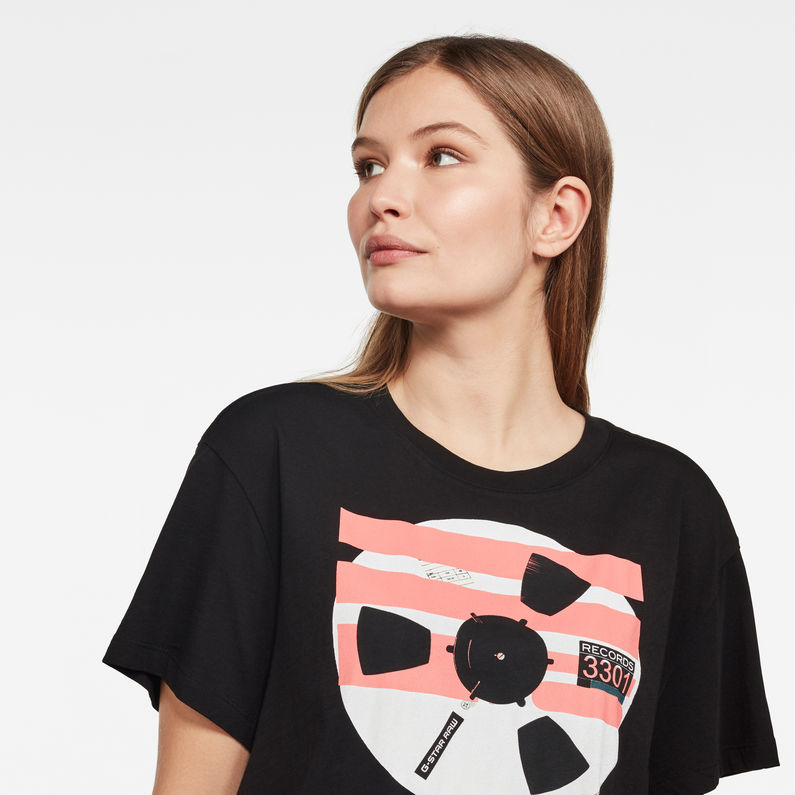 G-Star RAW® Chrame Record GR Loose Top Black detail shot