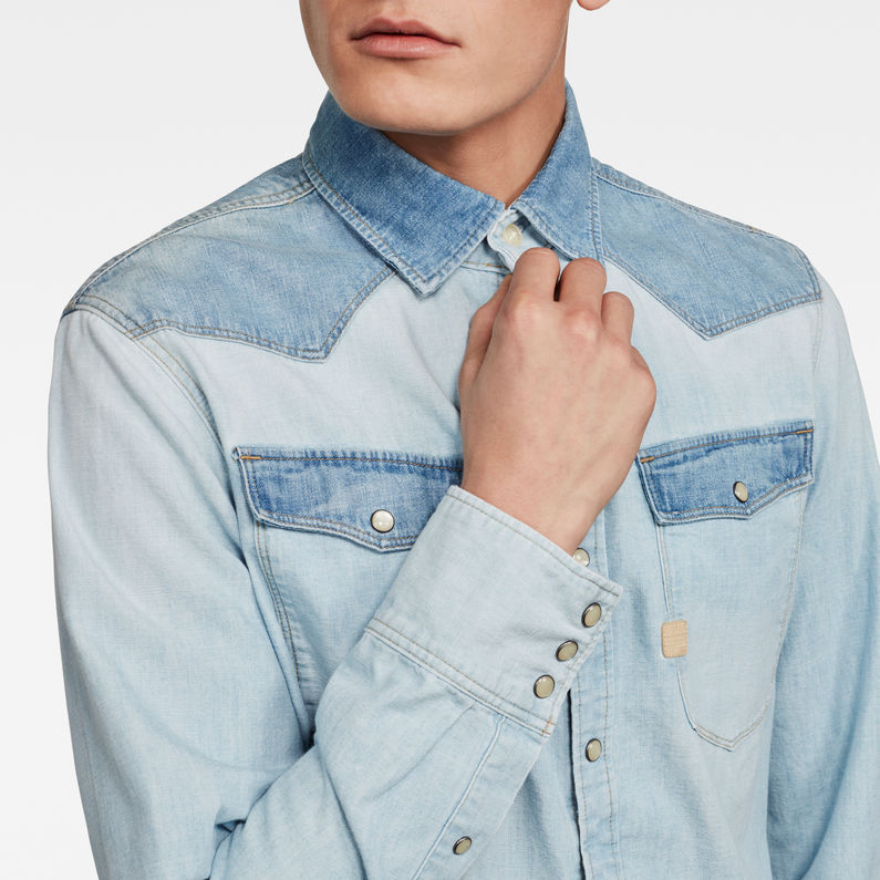 G-Star RAW® 3301 PM Denim Slim Overhemd Midden blauw
