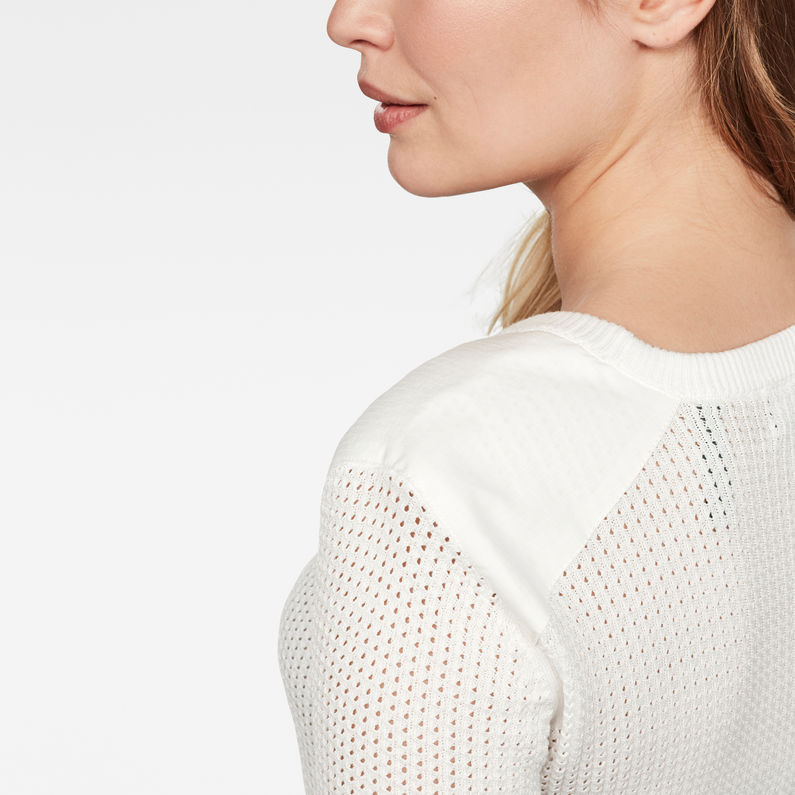 G-STAR® Meshi Knitted Sweater Beige detail shot