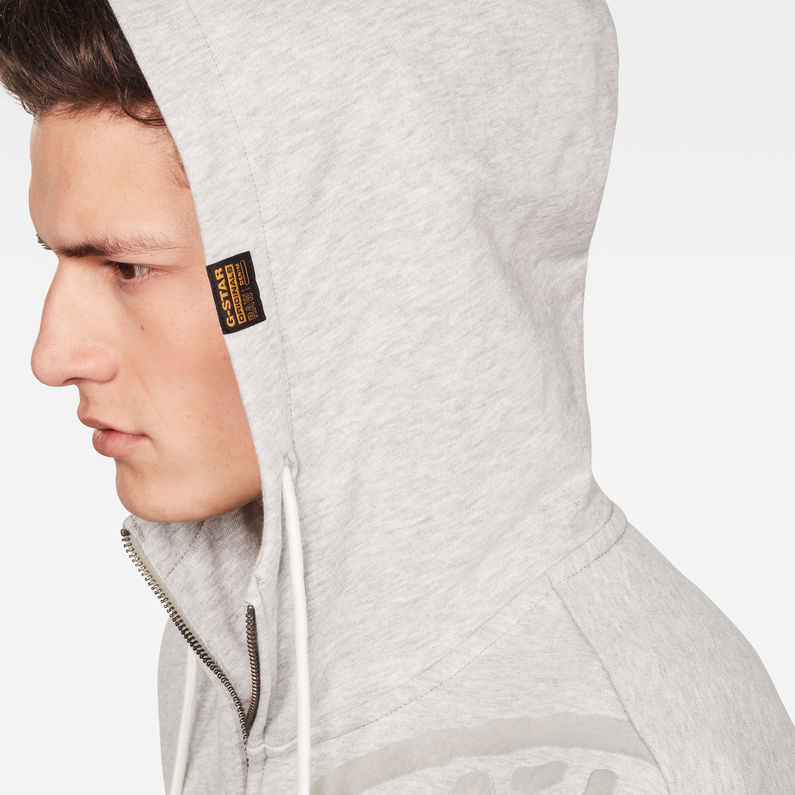 G-Star RAW® Graphic 10 Zip Sweater Grey detail shot