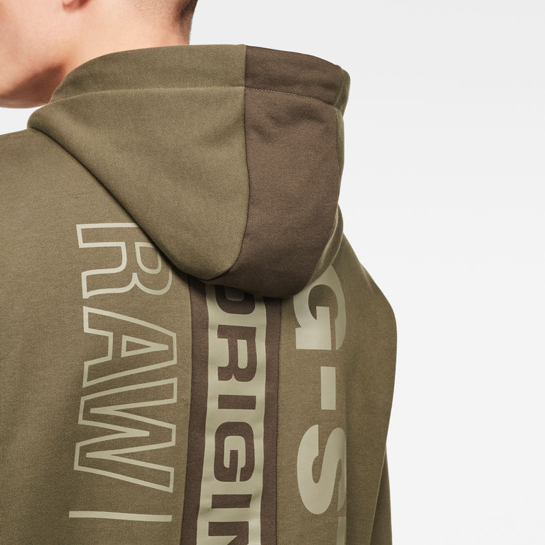 G-Star RAW® Sudadera Originals Backpanel GR Hooded Verde detail shot