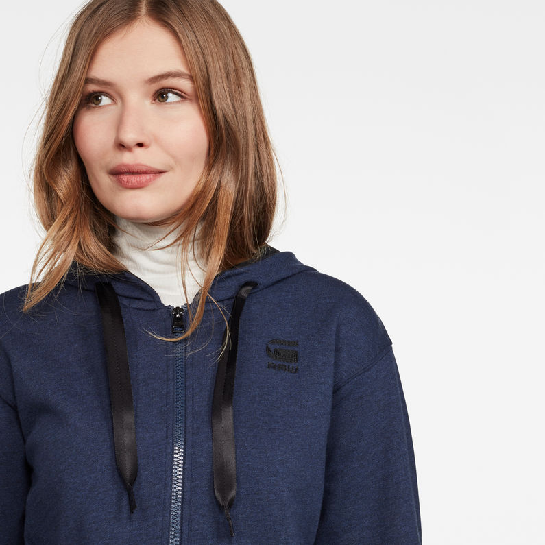 G-Star RAW® Fyx Biker Hooded Sweater Medium blue detail shot