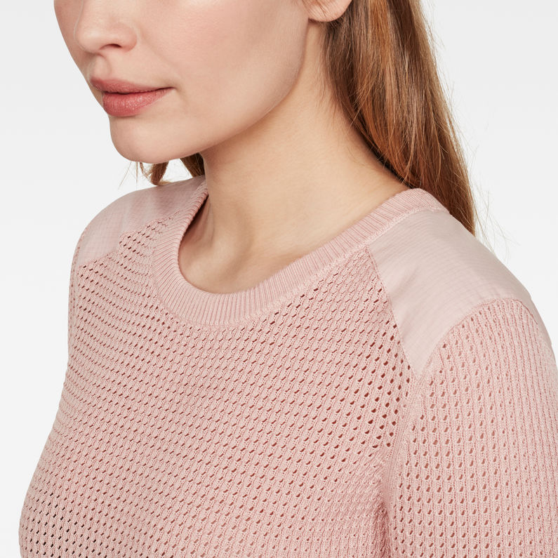 G-Star RAW® Meshi Knitted Sweater Pink detail shot