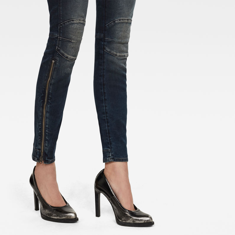 G-Star RAW® Jean 5622 Zipper Mid Skinny Bleu foncé