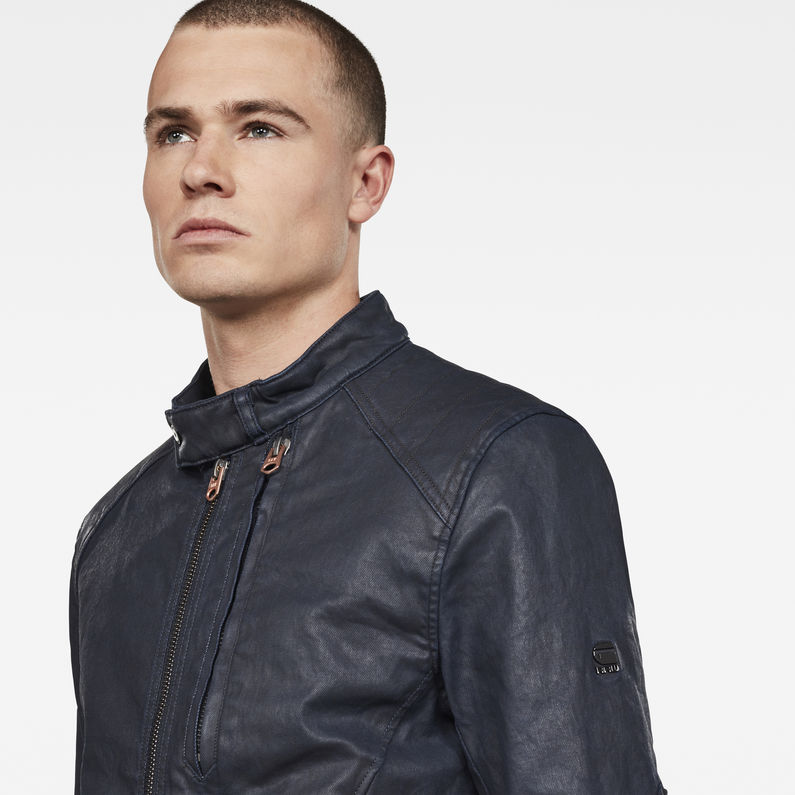 G-STAR® Veste Biker Denim Bleu foncé detail shot