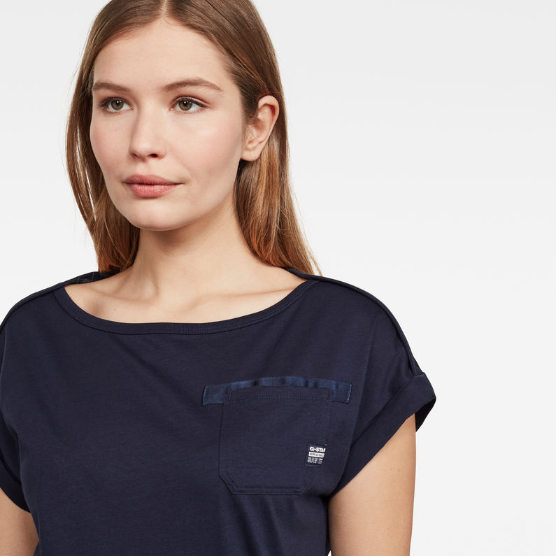 G-Star RAW® Noxer Boat Neck Top Dark blue detail shot