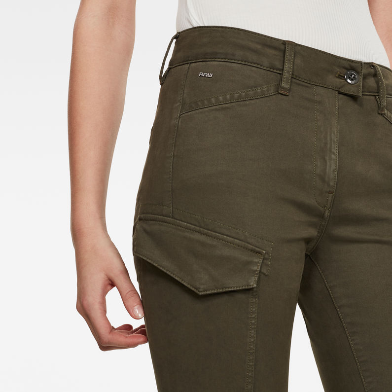 G-Star RAW® Blossite G-Shape Army High Skinny Pant Green detail shot