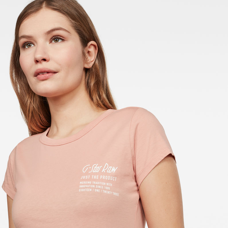 G-Star RAW® Rei Slim T-shirt Pink detail shot