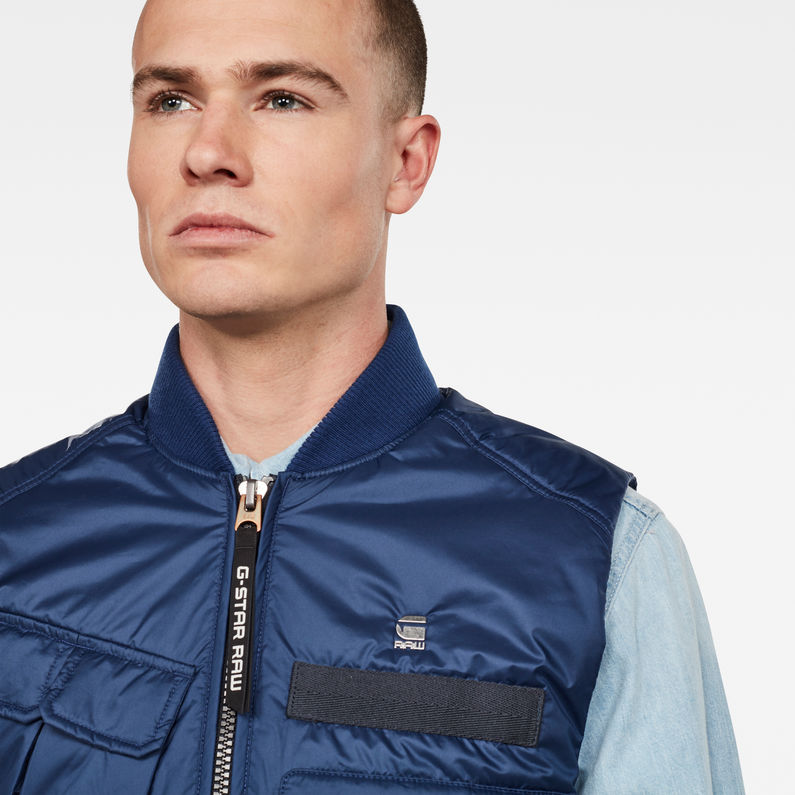 G-Star RAW® Functional pockets Bodywarmer Dark blue detail shot