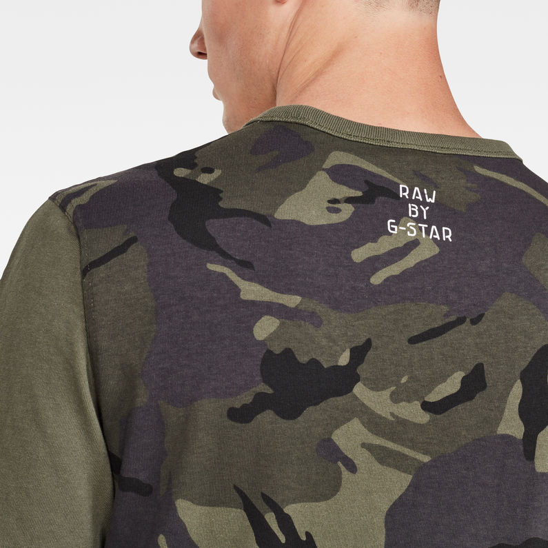 G-Star RAW® T-shirt Gsraw Back Camo Allover GR Vert detail shot