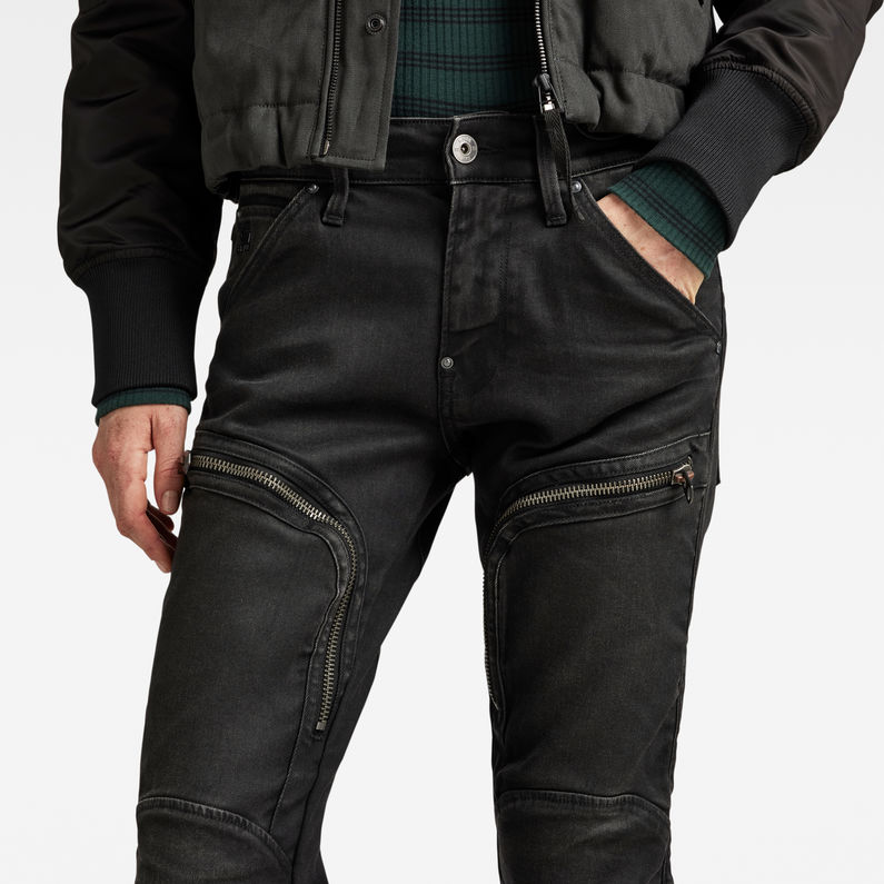 G-Star RAW® Air Defence Zip Skinny Jeans Grey detail shot