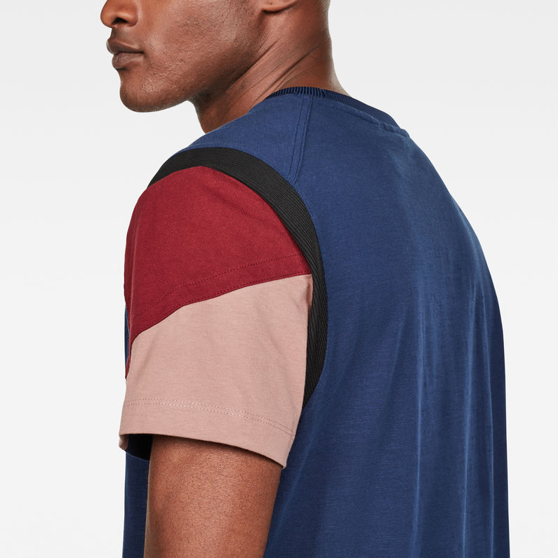 G-Star RAW® T-shirt Motac Fabric Mix Bleu foncé detail shot