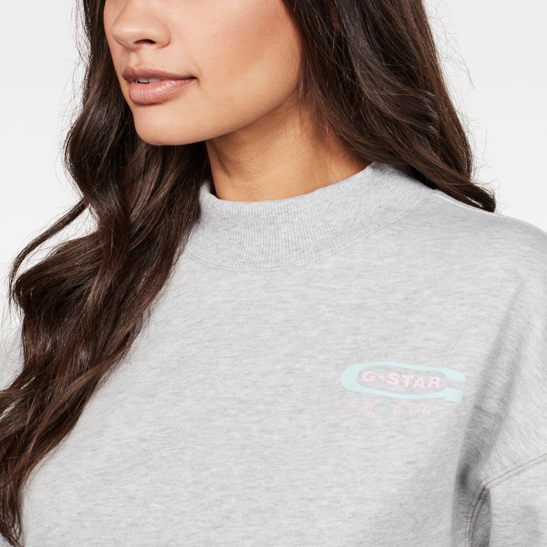 G-Star RAW® Rei Loose Collar Sweater Grey detail shot