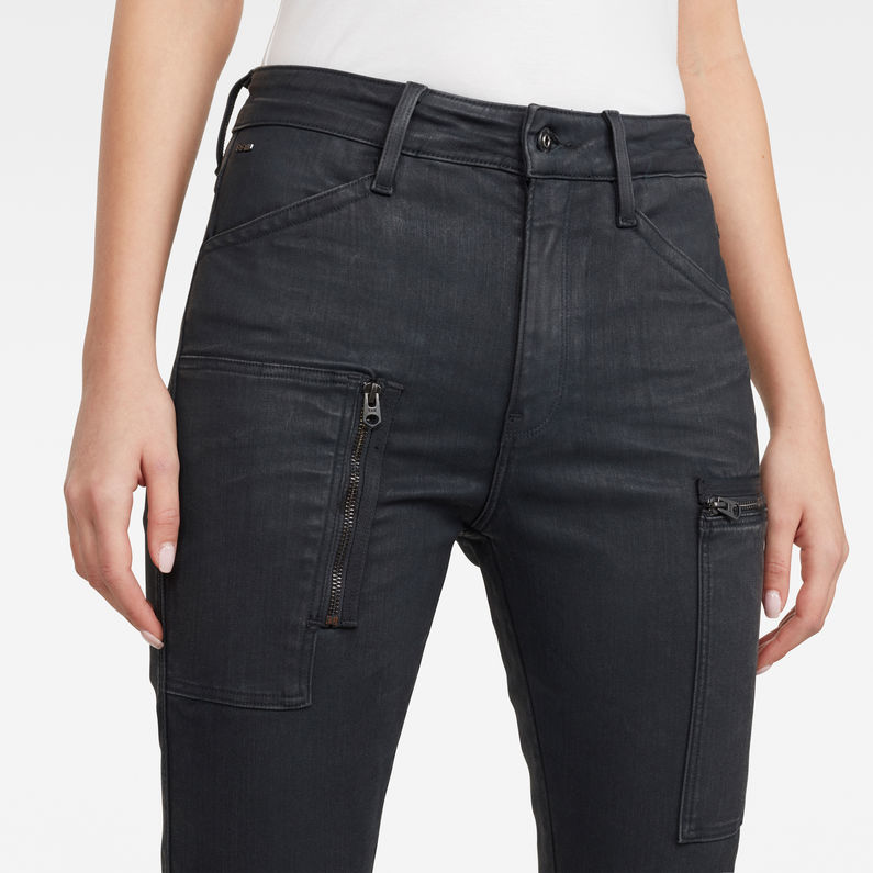 G-STAR® G-Star Shape Powel High Super Skinny Jeans Schwarz detail shot