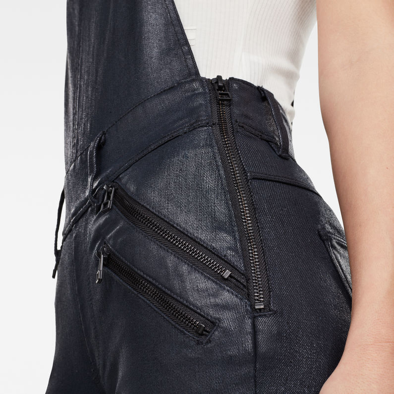 G-STAR® Lynn Biker High Waist Skinny Overall Dark blue detail shot