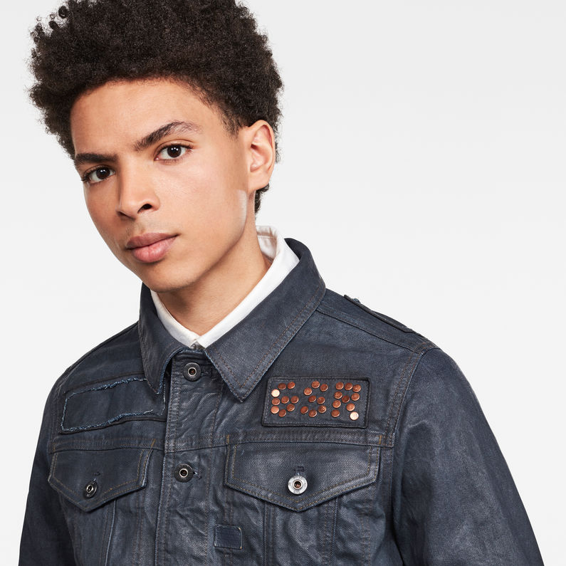 G-STAR® Veste D-Staq Studs Slim Noir detail shot