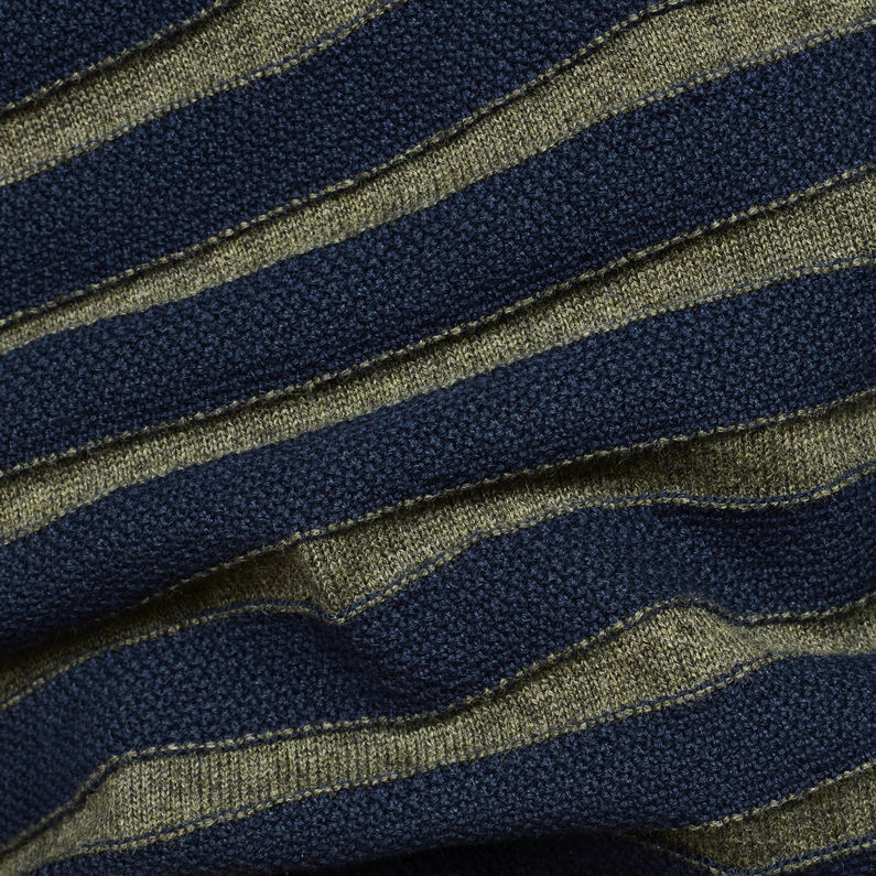 G-Star RAW® Stripe Crew Neck Knitted Sweater Green fabric shot