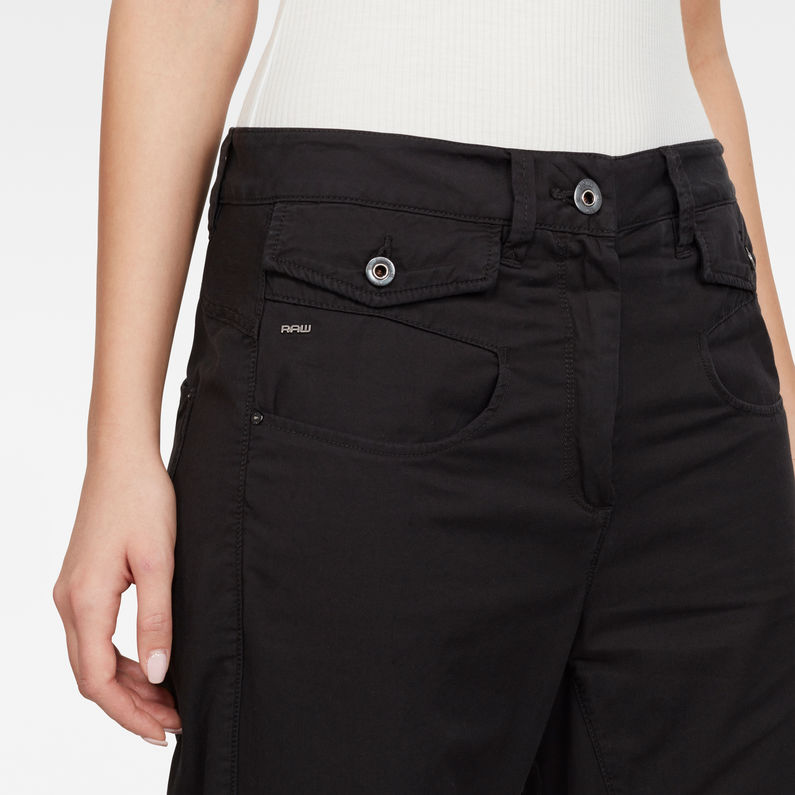 G-STAR® Army Radar Mid Boyfriend Ankle Hose Schwarz detail shot