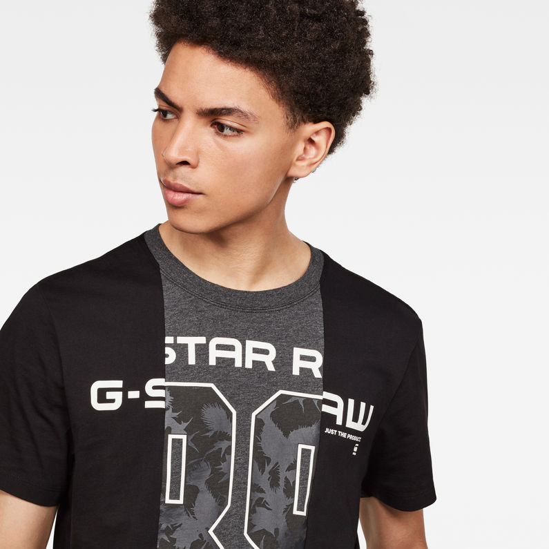 G-Star RAW® T-shirt Blocked 89 Thistle GR Noir detail shot