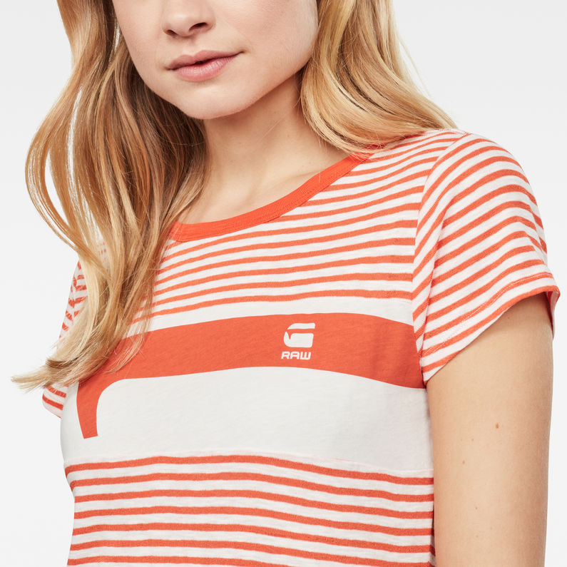 G-Star RAW® Haut Litmic Yarn Dyed Stripe GR One Slim Rouge detail shot