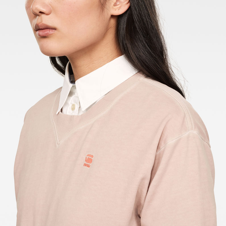 G-STAR® Xzyph Recycle Dye Sweater Pink detail shot