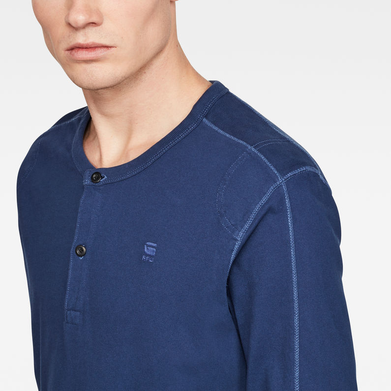 G-Star RAW® T-shirt Blast Granddad Bleu foncé detail shot