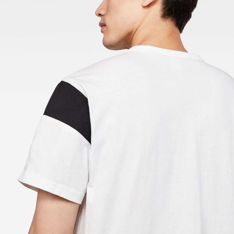 G-Star RAW® T-shirt Sport Panel Originals Logo GR Blanc detail shot