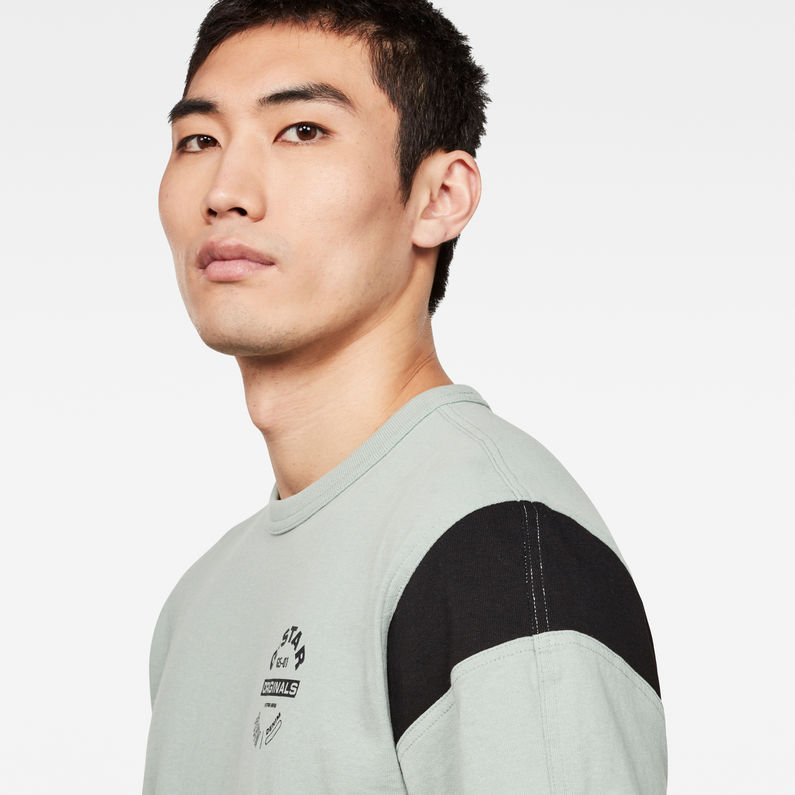 G-Star RAW® T-shirt Sport Panel Originals Logo GR Vert detail shot