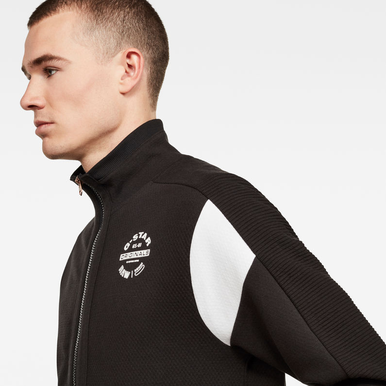 G-Star RAW® T-shirt Korpaz Zip Through Noir detail shot